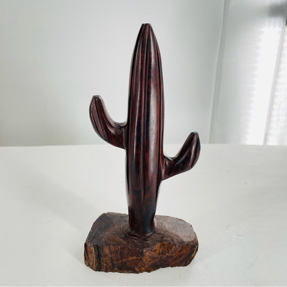 None Other - Vintage Ironwood Hand Carved Polished Southwest Desert Saguaro Cactus